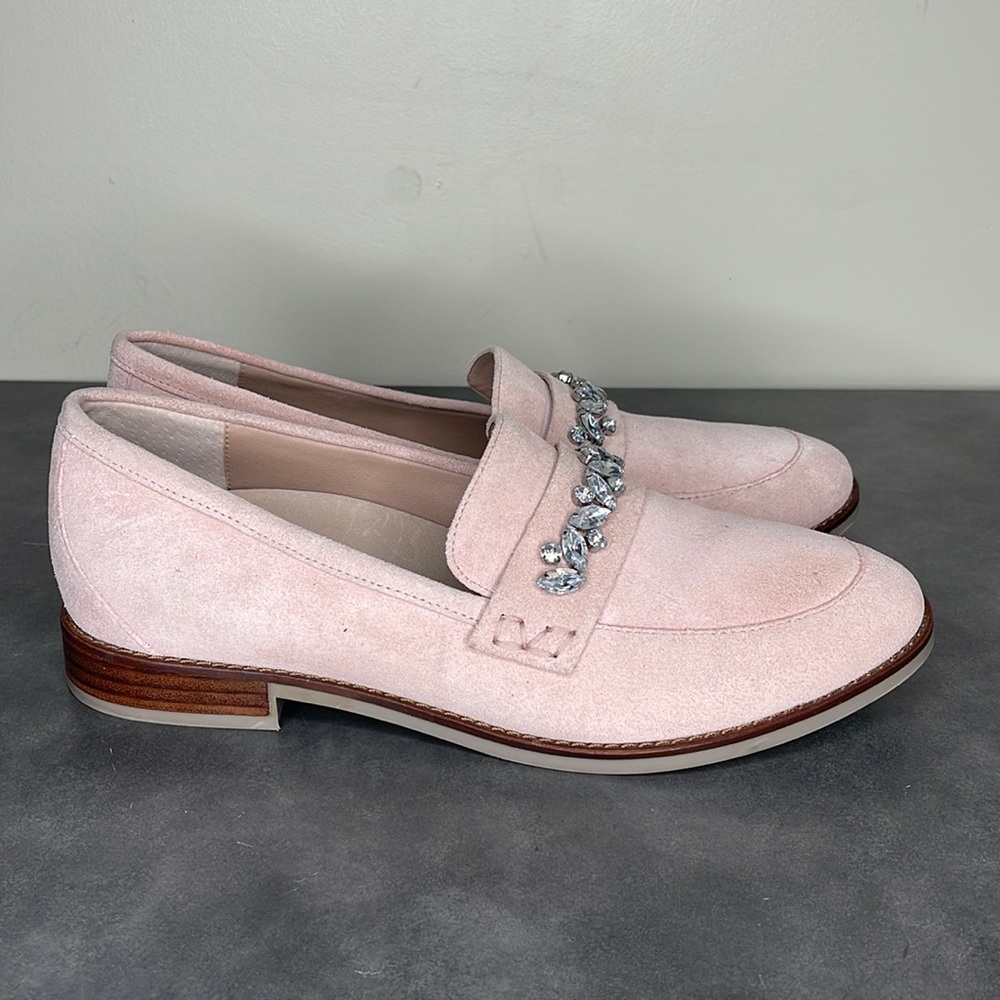 Vionic Avvy Jeweled Suede Loafers Size 8